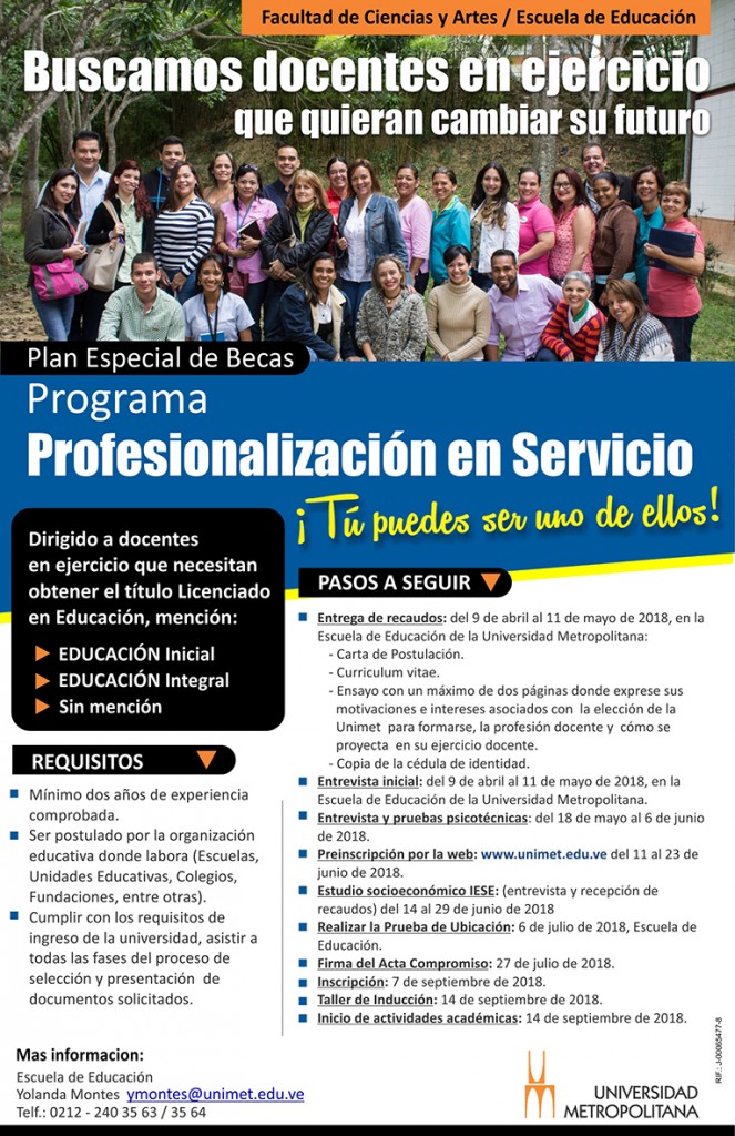 Volante Prof en Serv abr 2018