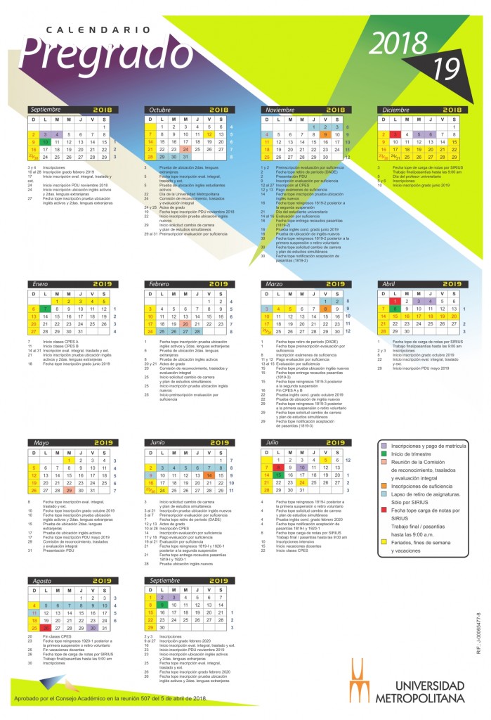 Calendario Pregrado 2018-19 (1) julio 10